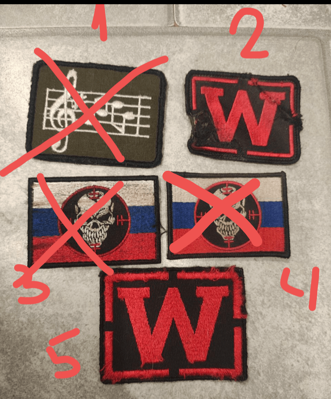 Trophy Wagner KIA Chevron Patches from 2023 (near Bakhmut)