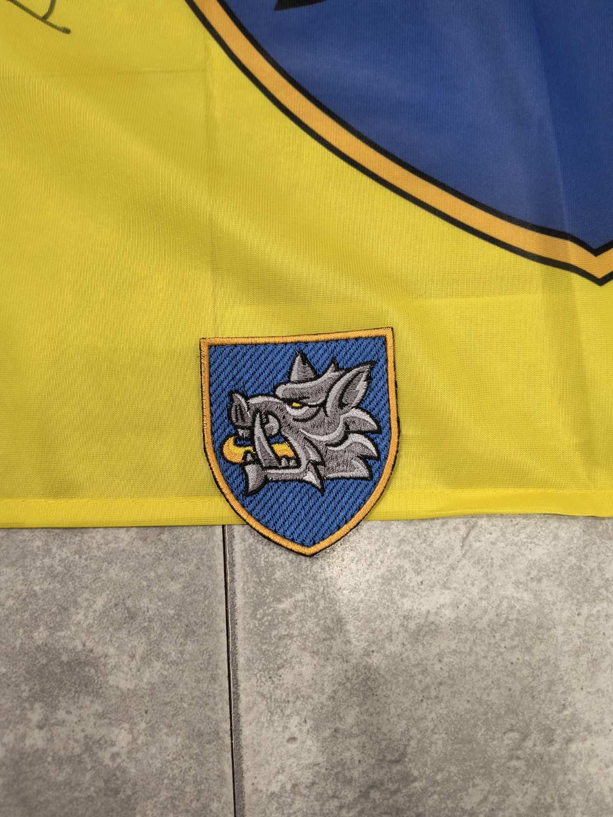 Ukrainian ensign with patch signed by fighters of 214th Special Operations Battalion OPFOR - Image 3