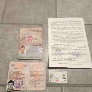 Large trophy russian set of KIA documents with the contract - Birchakovich (252nd Guards Motor Rifle Regiment)